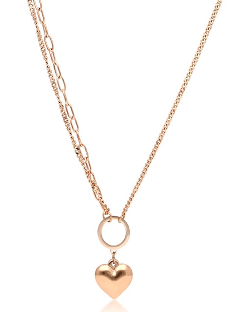 Western Pendant with Chain in Rose Gold finish - CNB34074