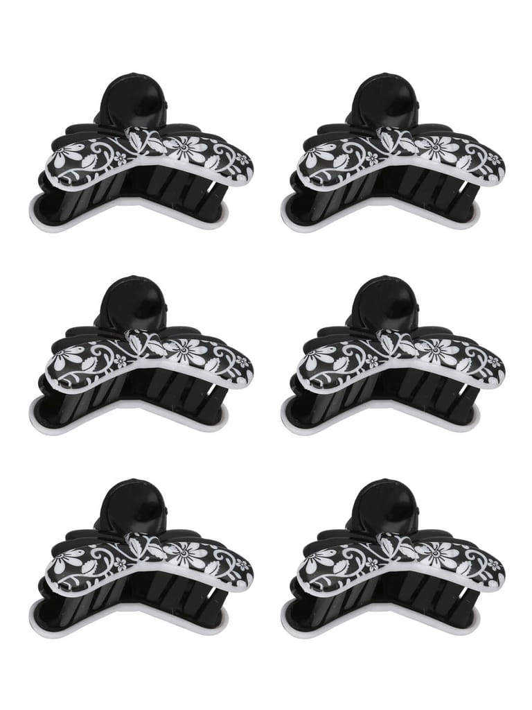 Printed Butterfly Clip in Black & White color - CNB34562