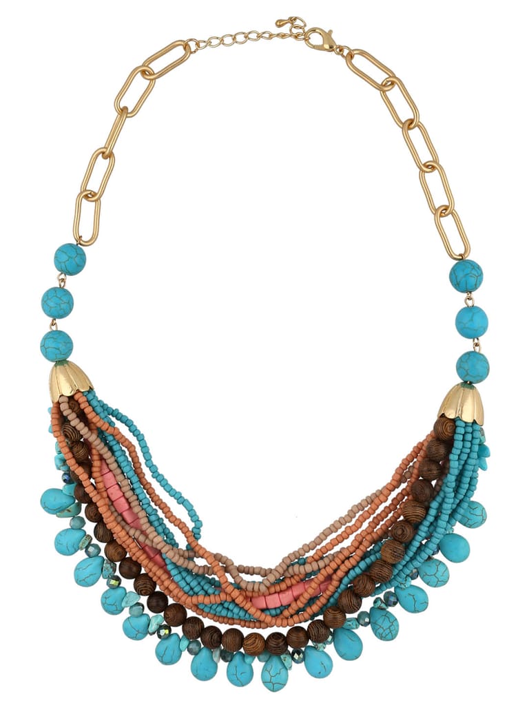 Western Mala in Sky Blue color and Gold finish - CNB33963
