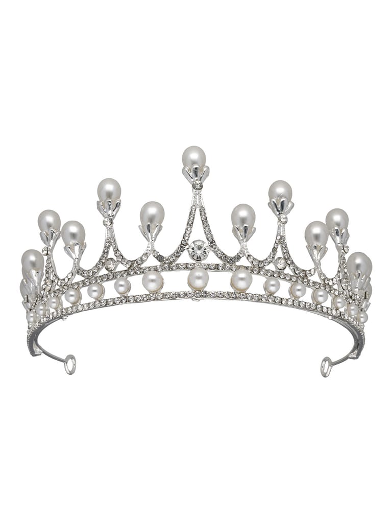 Fancy Crown in Rhodium finish - CNB34399
