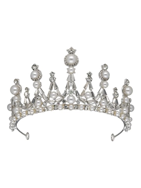 Fancy Crown in Rhodium finish - CNB34400