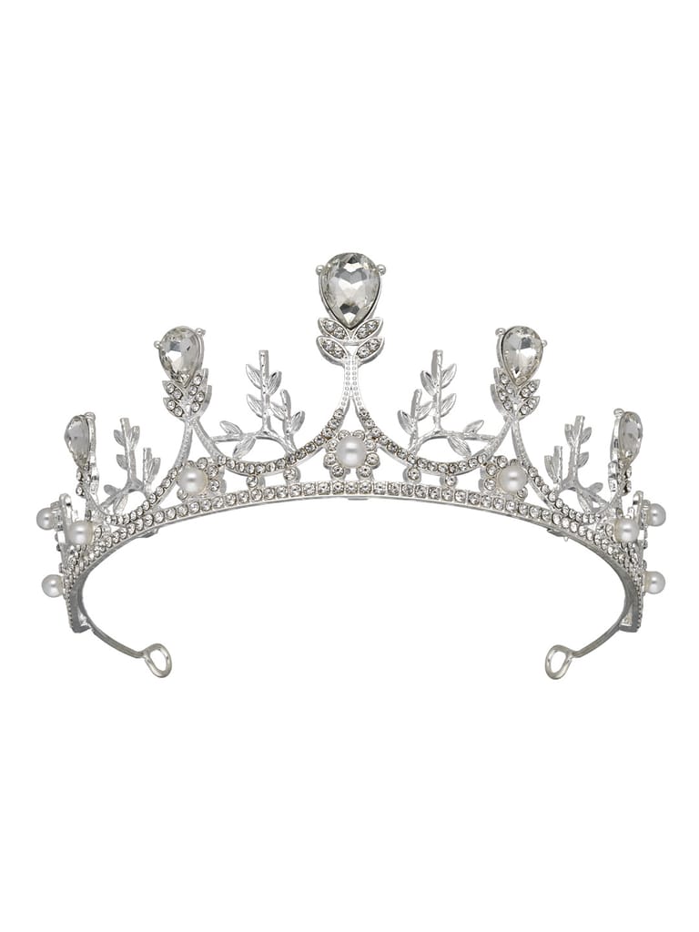 Fancy Crown in Rhodium finish - CNB34408