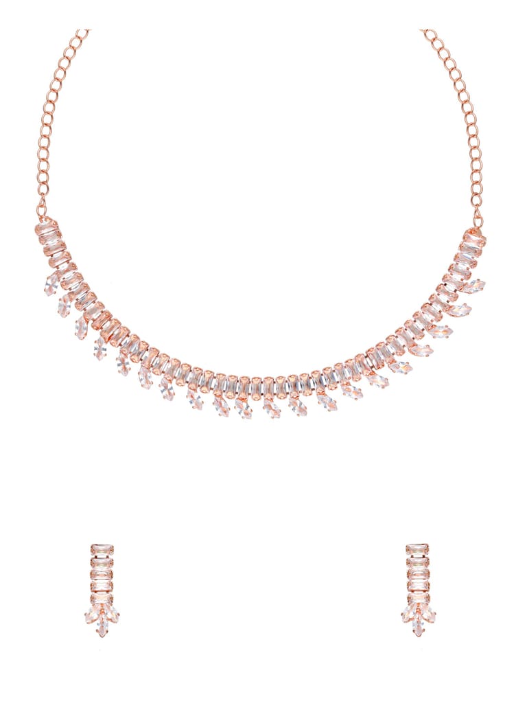Stone Necklace Set in Rose Gold finish - CNB34812