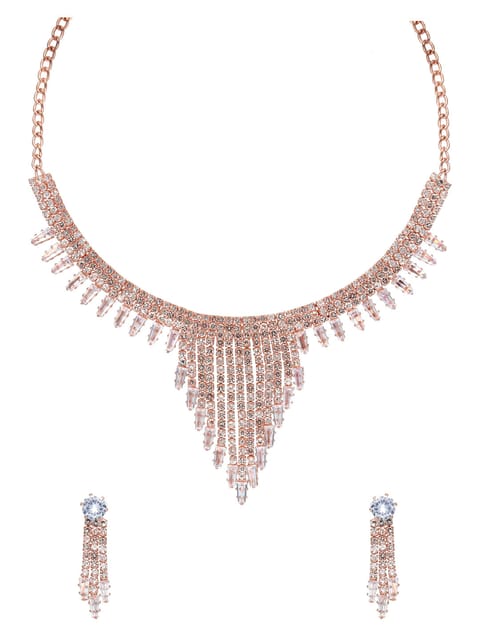 Stone Necklace Set in Rose Gold finish - CNB34816