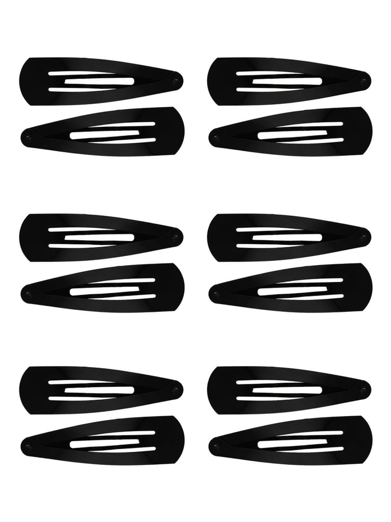 Plain Tik Tak Hair Pin in Glossy Black finish - BS5
