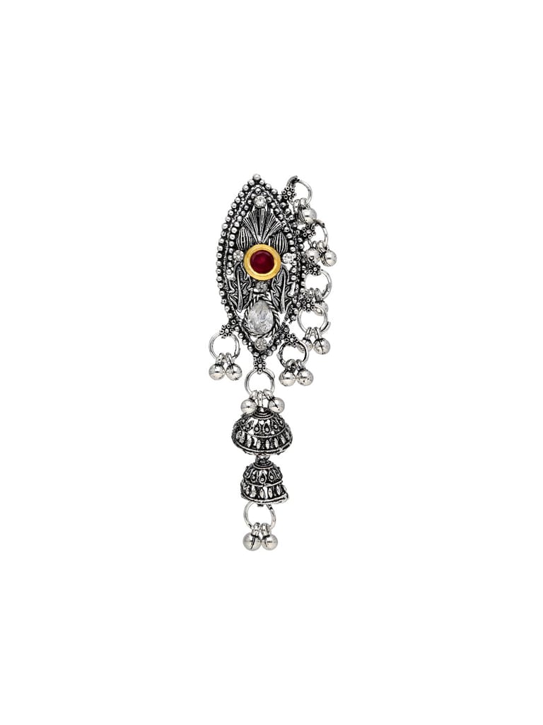 Antique Saree Pins in Oxidised Silver finish - CNB35157