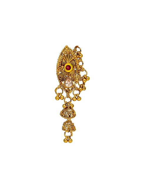 Antique Saree Pins in Oxidised Gold finish - CNB35156