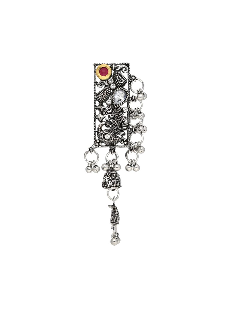 Antique Saree Pins in Oxidised Silver finish - CNB35159
