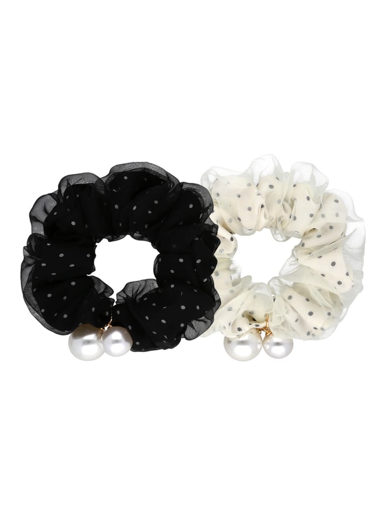 Fancy Scrunchies in Black & White color - CNB35745