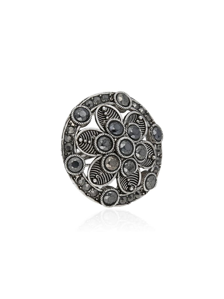 Finger Ring in Oxidised Silver finish - SUN1866
