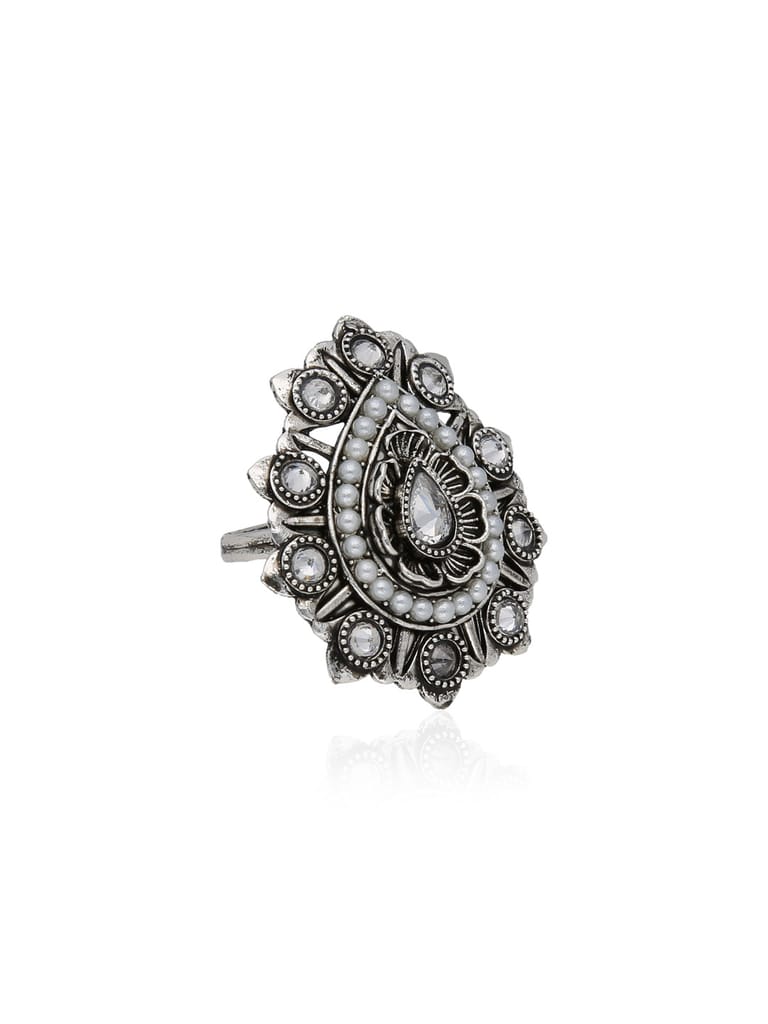 Finger Ring in Oxidised Silver finish - SUN1870