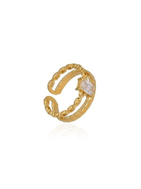 AD / CZ Finger Ring in Gold finish - CNB35975