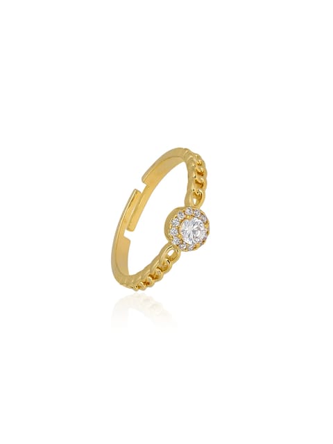 AD / CZ Finger Ring in Gold finish - CNB35976
