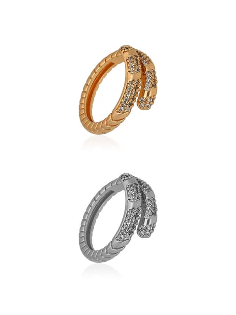 AD / CZ Finger Ring in Two Tone finish - CNB35985