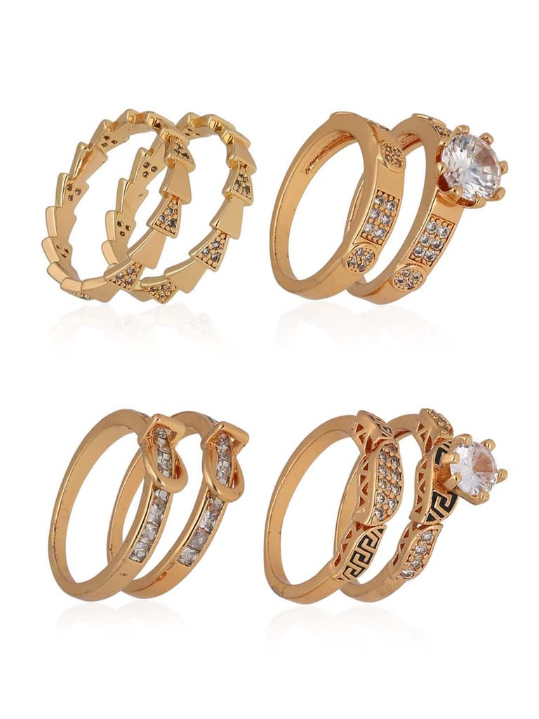 AD / CZ Finger Ring in Gold finish - A-5GO