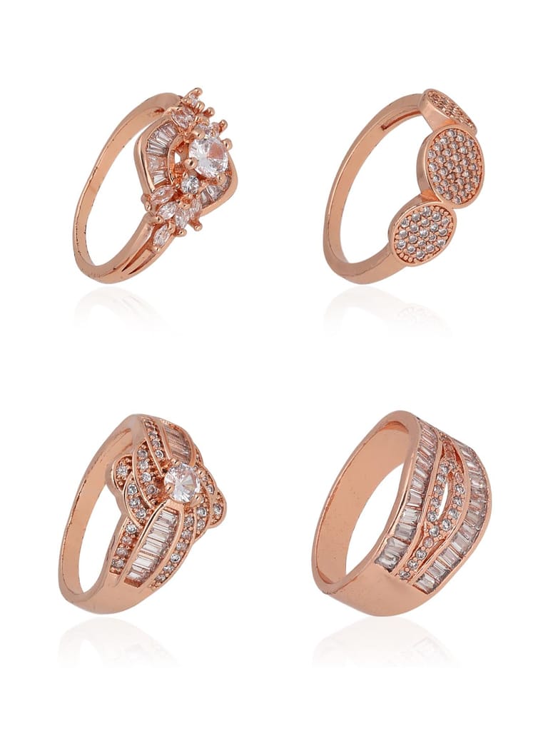AD / CZ Finger Ring in Rose Gold finish - A-8RG