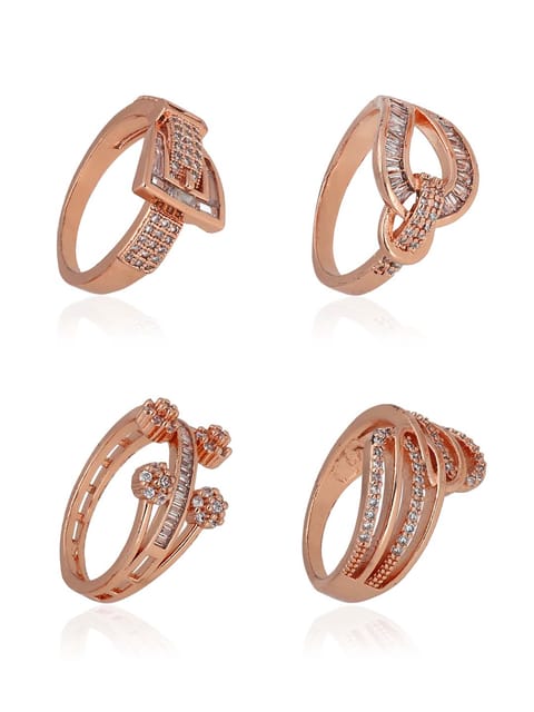 AD / CZ Finger Ring in Rose Gold finish - A-9RG