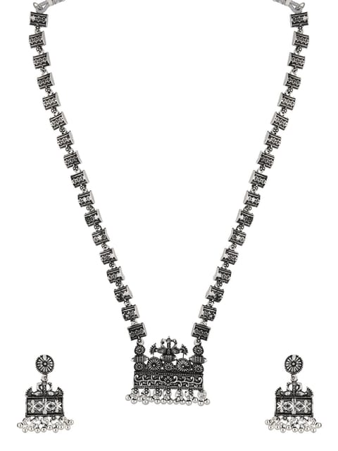 Long Necklace Set in Oxidised Silver finish - STU4088
