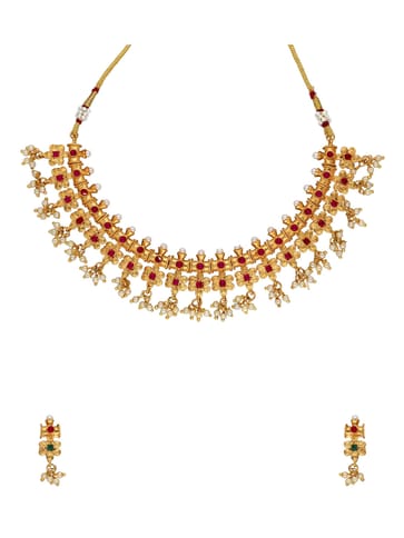 Antique Necklace Set in Gold finish - HG03