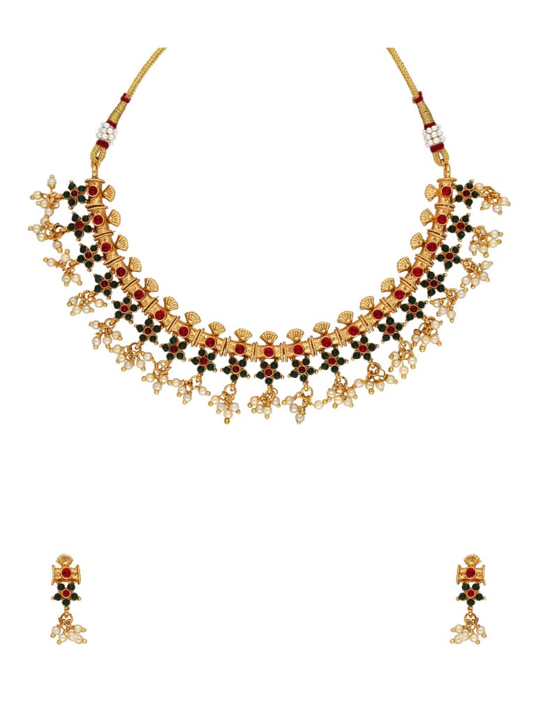 Antique Necklace Set in Gold finish - HG01
