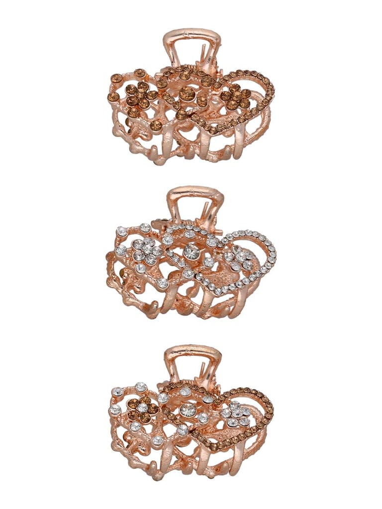 Fancy Butterfly Clip in Rose Gold finish - CNB35481
