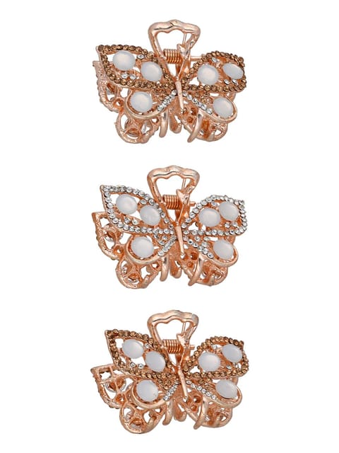 Fancy Butterfly Clip in Rose Gold finish - CNB35484