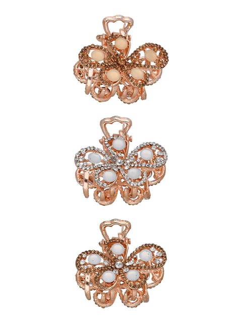 Fancy Butterfly Clip in Rose Gold finish - CNB35490