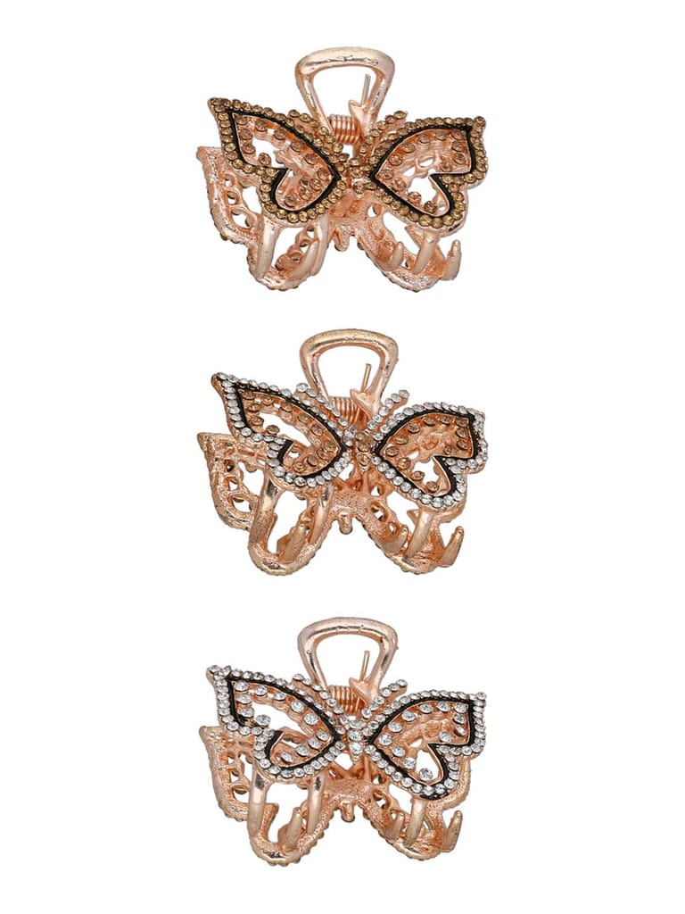 Fancy Butterfly Clip in Rose Gold finish - CNB35512