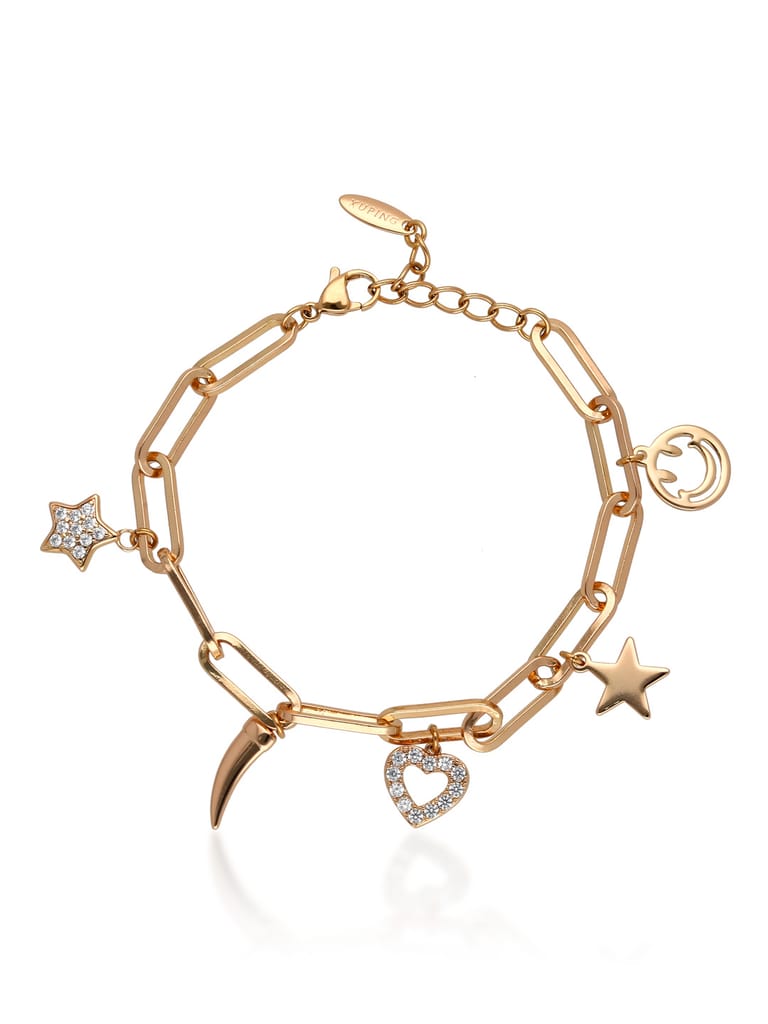 AD / CZ Charms Bracelet in Gold finish - CNB36220