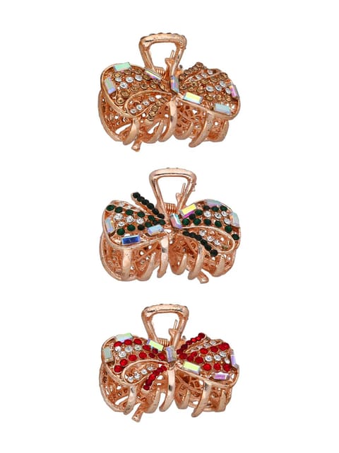 Fancy Butterfly Clip in Rose Gold finish - CNB35523