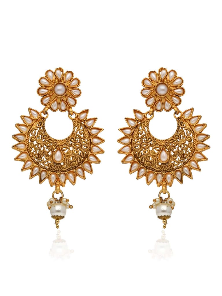 Traditional Long Earrings in Gold finish - S34412