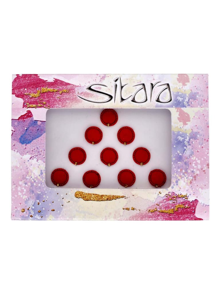Traditional Bindis in Red color - SIY00603