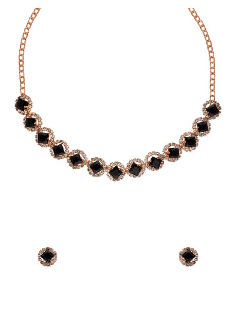 Stone Necklace Set in Rose Gold finish - CNB34925