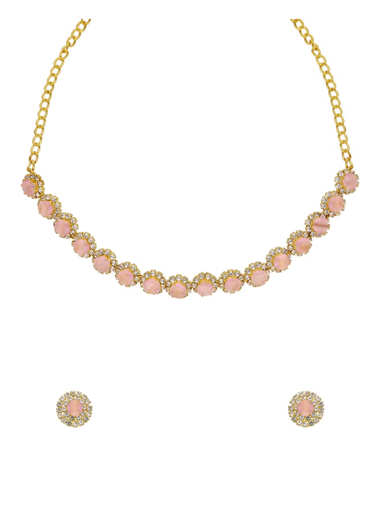 Stone Necklace Set in Gold finish - CNB34987