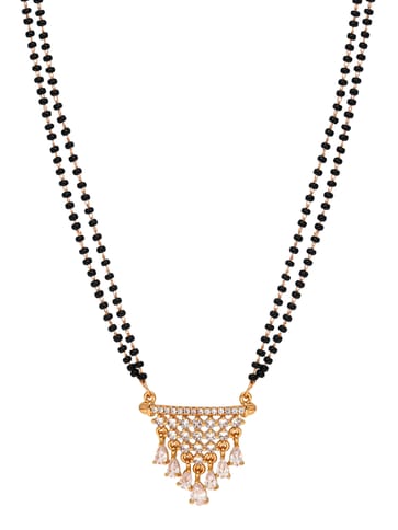 AD / CZ Double Line Mangalsutra in Rose Gold finish - CNB35033