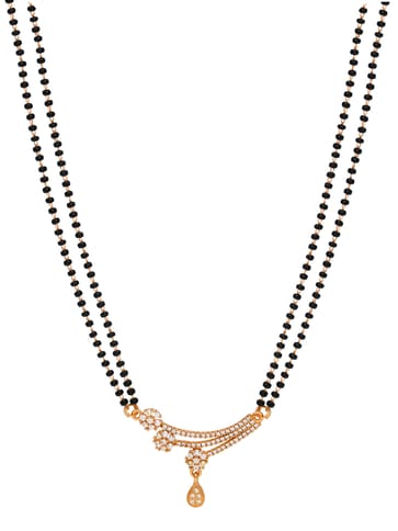 AD / CZ Double Line Mangalsutra in Rose Gold finish - CNB35035