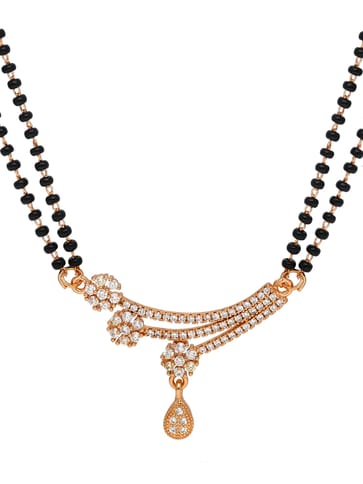AD / CZ Double Line Mangalsutra in Rose Gold finish - CNB35035