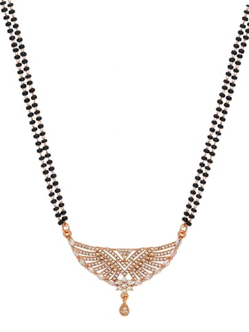 AD / CZ Double Line Mangalsutra in Rose Gold finish - CNB35038