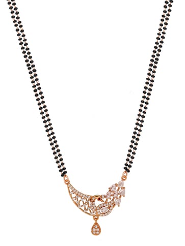 AD / CZ Double Line Mangalsutra in Rose Gold finish - CNB35039