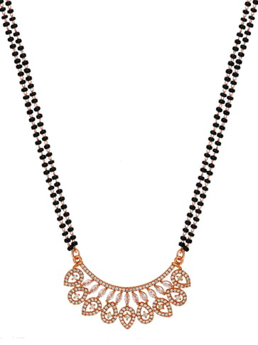 AD / CZ Double Line Mangalsutra in Rose Gold finish - CNB35041