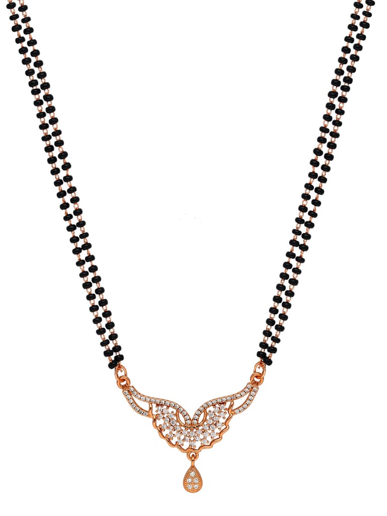 AD / CZ Double Line Mangalsutra in Rose Gold finish - CNB35040