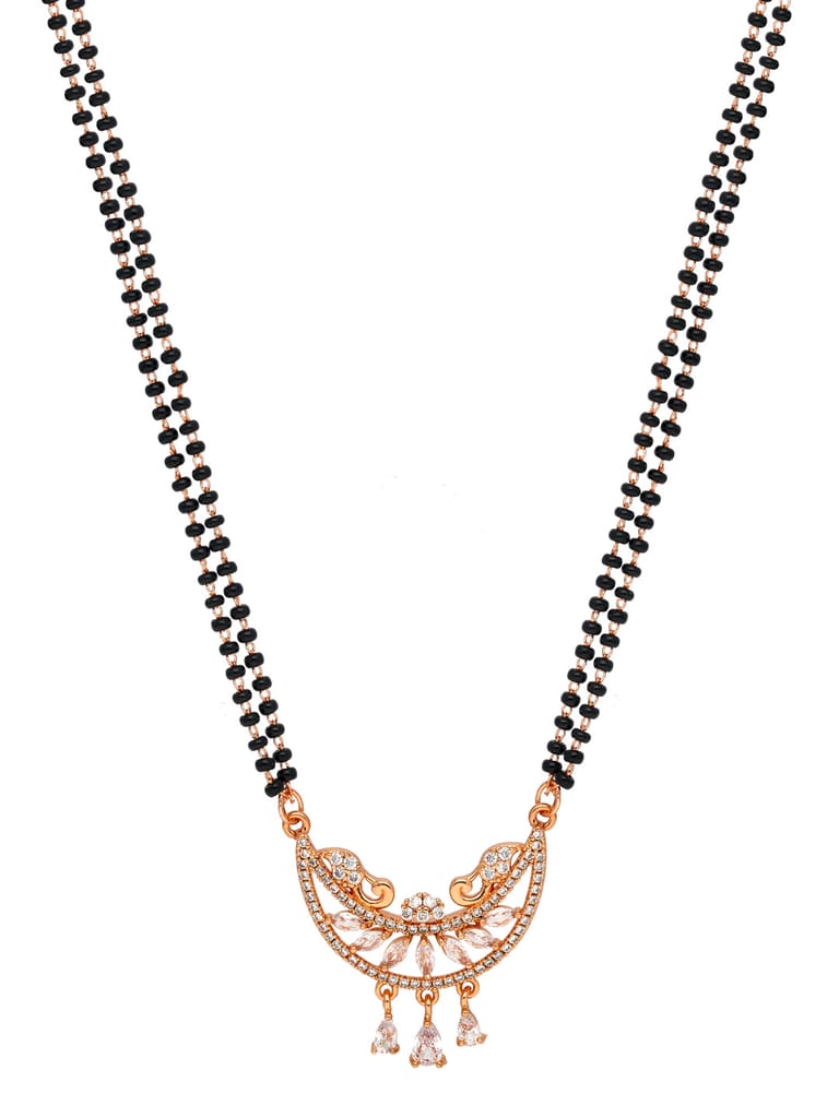AD / CZ Double Line Mangalsutra in Rose Gold finish - CNB35042