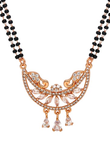 AD / CZ Double Line Mangalsutra in Rose Gold finish - CNB35042