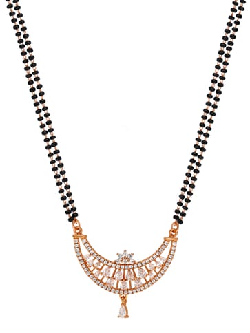 AD / CZ Double Line Mangalsutra in Rose Gold finish - CNB35043