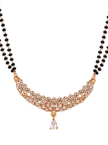 AD / CZ Double Line Mangalsutra in Rose Gold finish - CNB35044