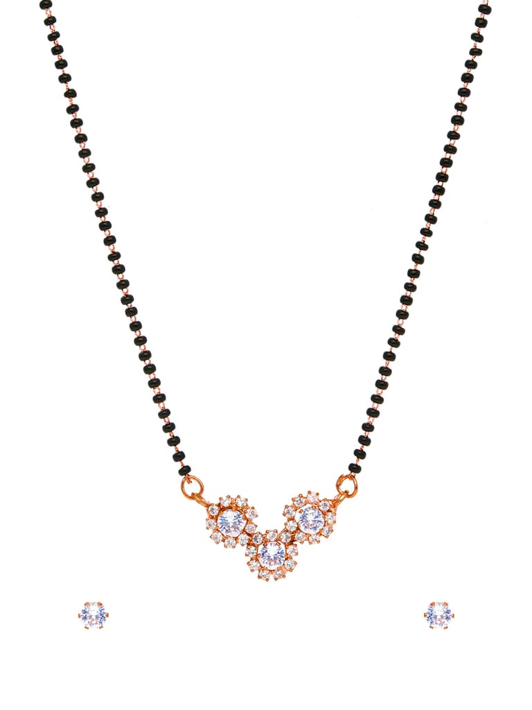 Traditional Single Line Mangalsutra in Rose Gold finish - CNB35054