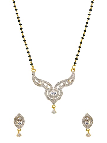 AD / CZ Single Line Mangalsutra in Two Tone finish - CNB35072