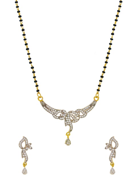 AD / CZ Single Line Mangalsutra in Two Tone finish - CNB35073