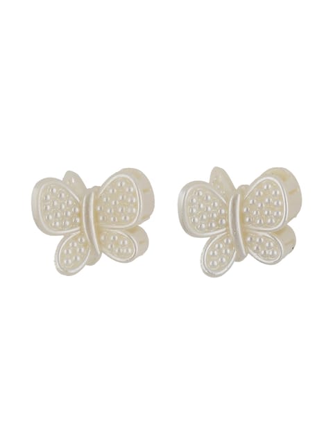 Fancy Butterfly Clip in White color - CNB37523