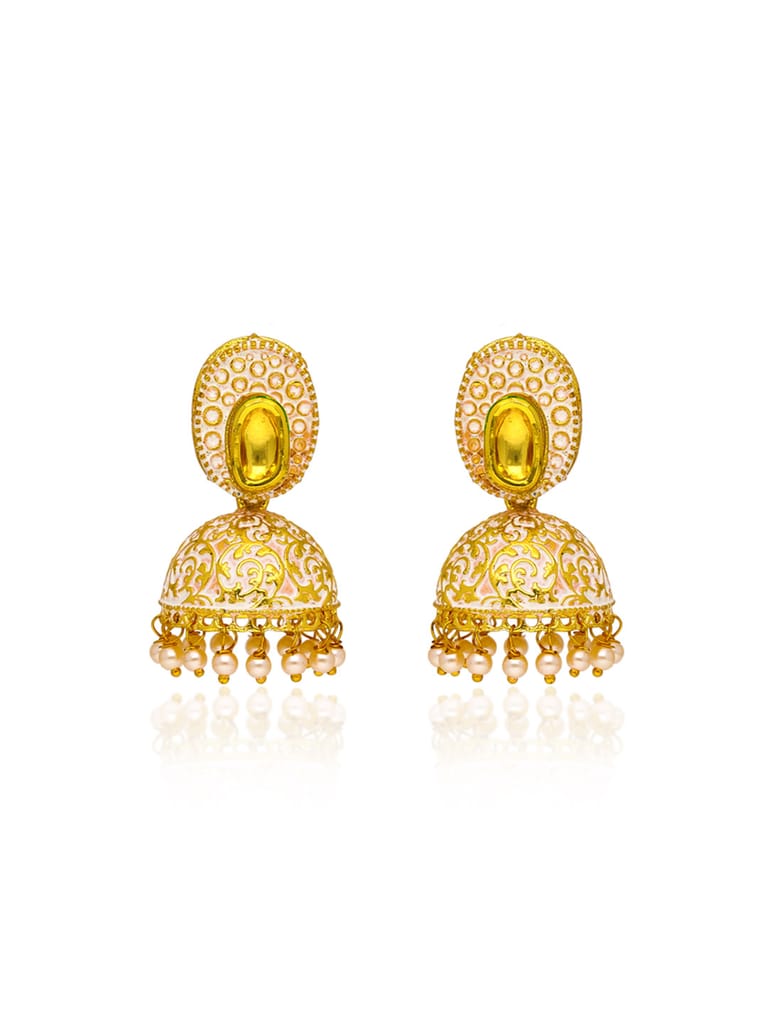 Meenakari Jhumka Earrings in Gold finish - ABN153